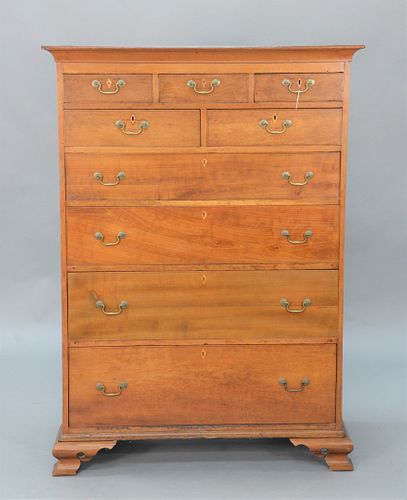 CHIPPENDALE CHERRY TALL CHEST,