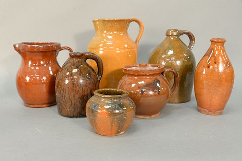 GROUP OF SEVEN REDWARE PIECES TO