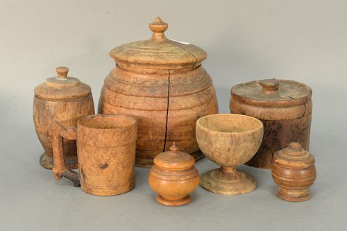 ASSORTED GROUP OF SEVEN TREENWARE 37b06a