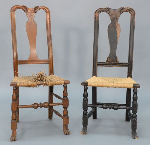 TWO QUEEN ANNE SIDE CHAIRS WITH 37b07d