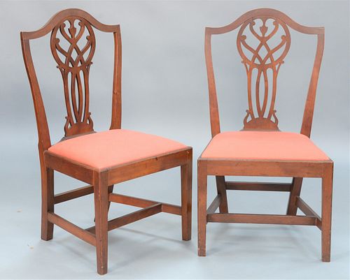 PAIR CHERRY SIDE CHAIRS ATTRIBUTED 37b08d