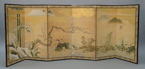 SIX PANEL JAPANESE PAPER SCREEN