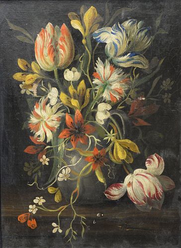 DUTCH FLORAL OIL ON CANVAS FLOWERS 37b104