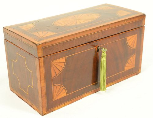 MAHOGANY TEA BOX HAVING FAN AND 37b14f