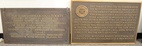 TWO LARGE BRONZE PLAQUES DONATION 37b18b