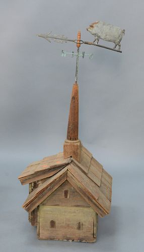 TWO STORY BIRDHOUSE WITH TALL STEEPLE 37b1aa