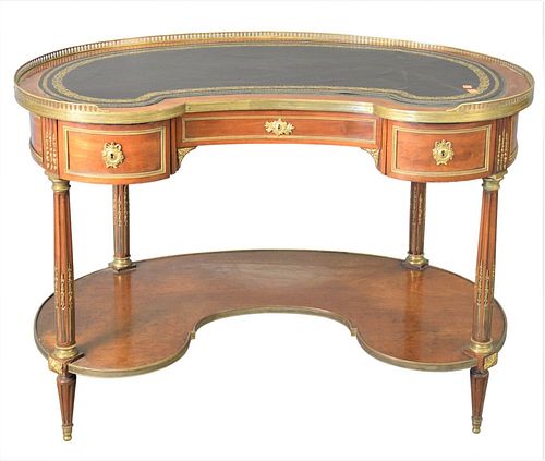 LOUIS XVI STYLE KIDNEY SHAPED MAHOGANY