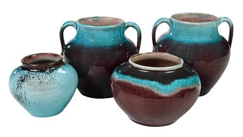 FOUR PIECES OF PISGAH FOREST POTTERY Arden  378afe