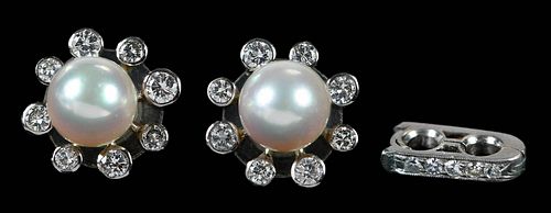 GROUP OF 14KT JEWELRYpearl stud 378b0f