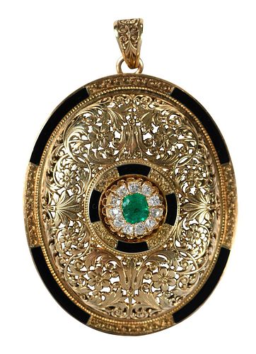 14KT. GEMSTONE MOURNING BROOCHand