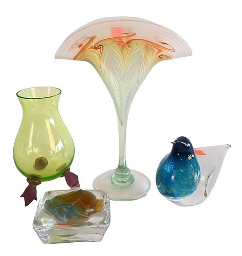 FOUR PIECE ART GLASS GROUP, TO