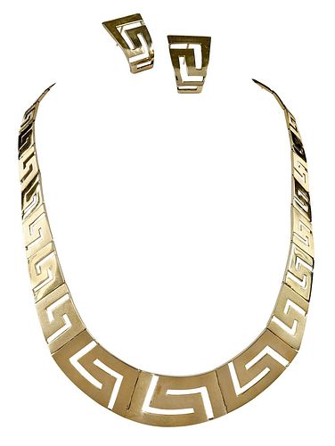 14KT NECKLACE AND EARRING SETtapered 378b45