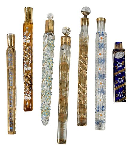 SEVEN GLASS AND PARTIAL GILT LAY