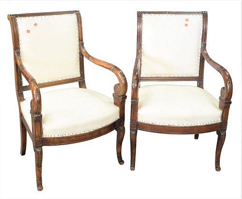 PAIR OF DIRECTOIRE STYLE ARMCHAIRS  378bba