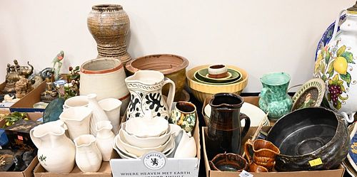 LARGE GROUP OF POTTERY AND STONEWARE,
