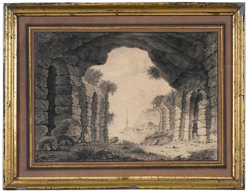 FRENCH SCHOOL DRAWING 18th century Ruins 378c55