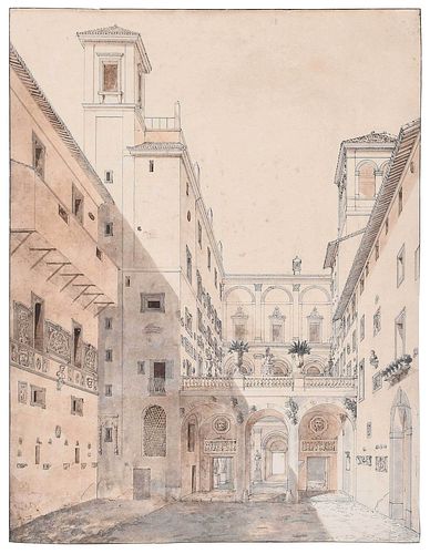 FRENCH SCHOOL DRAWING 19th century Rome  378c52