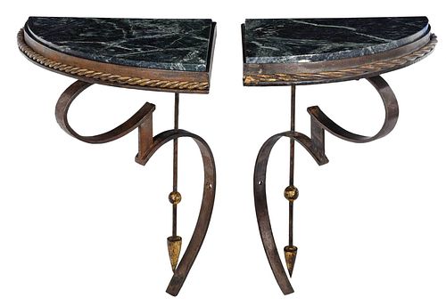 PAIR OF PATINATED GILT IRON AND 378c69