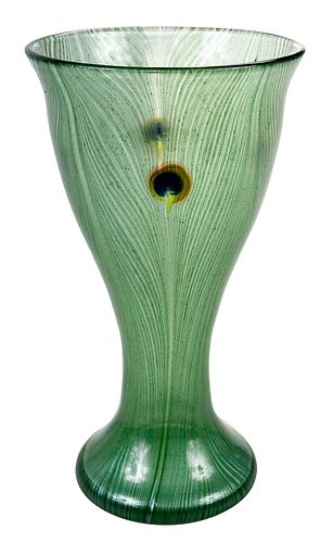 LOETZ ATTRIBUTED PEACOCK ART GLASS