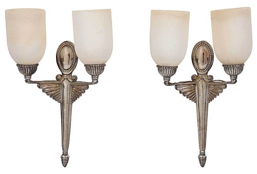 PAIR OF SIMONET FRERES WALL APPLIQUESFrench  378cd5