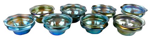 SET OF EIGHT TIFFANY FAVRILE GLASS