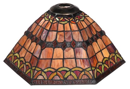 LEADED GLASS SHADE POSSIBLY DUFFNER 378cfd