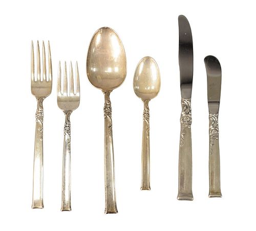 HEIRLOOM STERLING SILVER FLATWARE SET