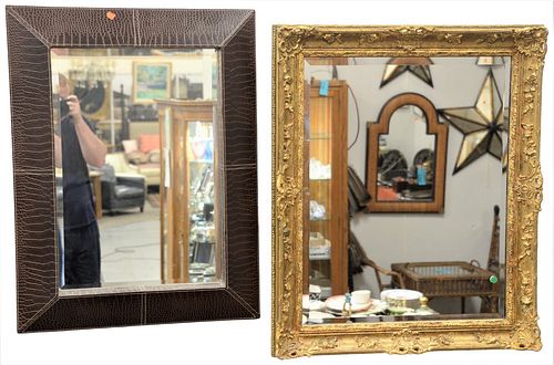 TWO CONTEMPORARY MIRRORS ONE HAVING 378d5d