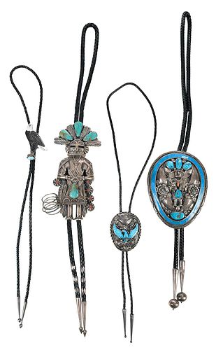 FOUR SOUTHWESTERN SILVER AND TURQUOISE 378d7d