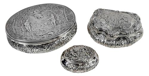 THREE GERMAN SILVER BOXES19th 20th 378df8