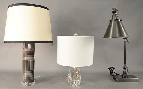 GROUP OF THREE CONTEMPORARY LAMPS,