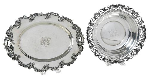 STERLING TRAY AND BOWLAmerican 378e1e