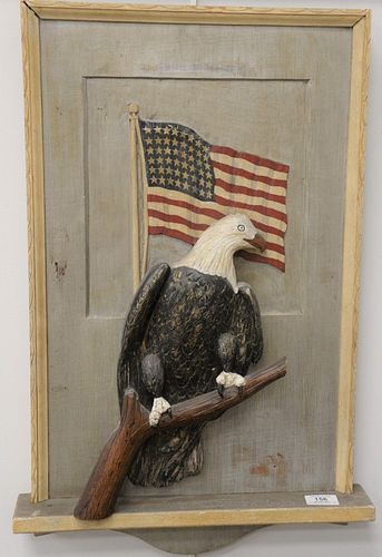 AMERICAN FOLK ART WALL CARVING,