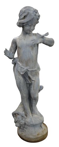 LEAD OUTDOOR FIGURE OF A GIRL AND 378e5d