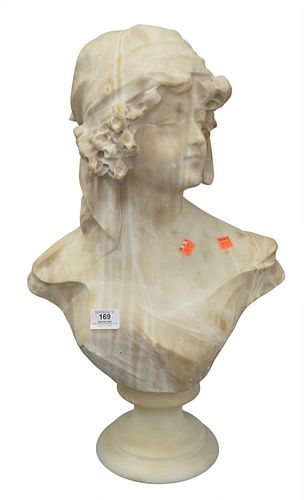 CARVED MARBLE BUST OF A WOMAN  378e6c