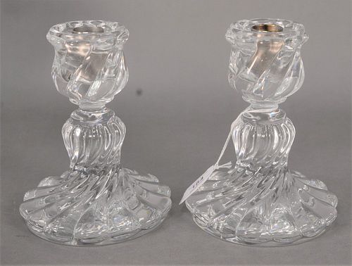 PAIR OF BACCARAT CRYSTAL CANDLESTICKS  378e89