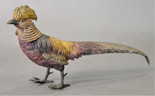 LARGE COLD PAINTED BRONZE, PHEASANT,