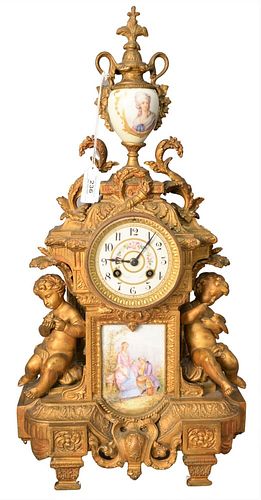 FRENCH STYLE FIGURAL MANTLE CLOCK  378ebf