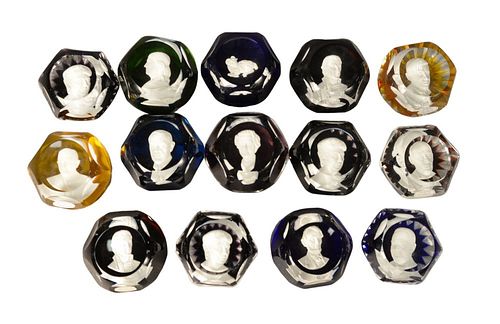 FOURTEEN BACCARAT GLASS PAPERWEIGHTS,