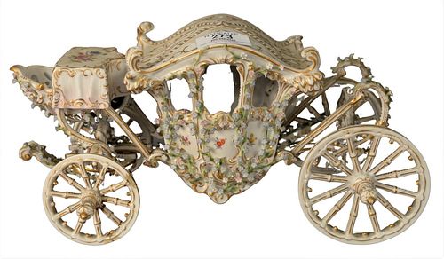 GERMAN PORCELAIN CARRIAGE HAVING