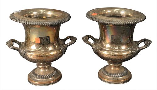 PAIR OF SILVER PLATED WINE COOLERS  378ef5
