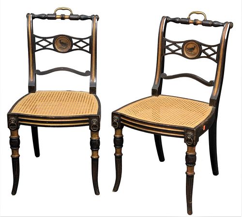 PAIR OF REPRODUCTION SHERATON FANCY