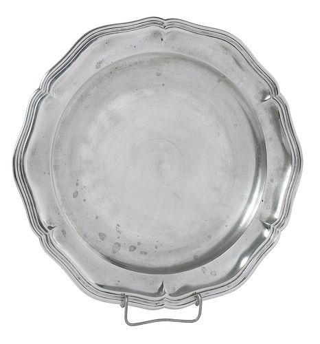 LARGE ROUND ITALIAN SILVER DISHearly 37900d