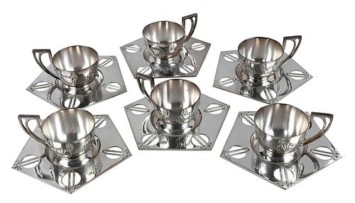SET OF SIX WMF SILVER PLATED CUPS 37901a