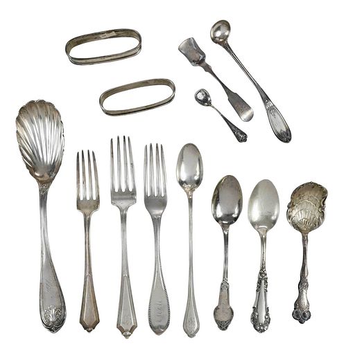 44 PIECES SILVER FLATWARE INCLUDING