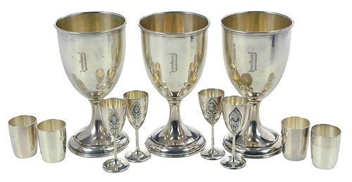 20 SILVER GOBLETS AND CORDIALSincluding 379051
