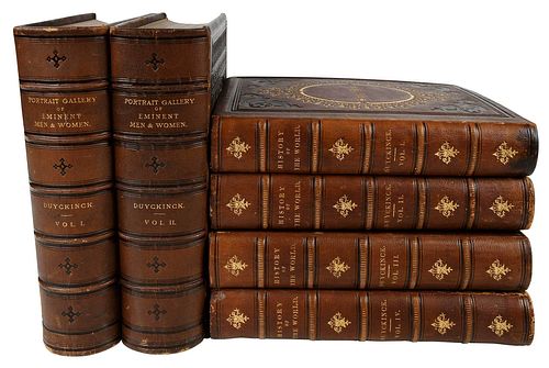 TWO LEATHER BOUND SETS BY DUYCKINCKincluding: