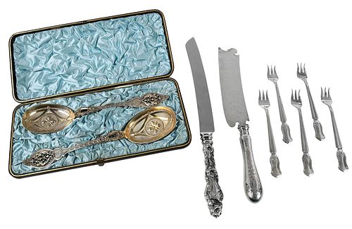 NINE PIECES SILVER FLATWARElate 379063