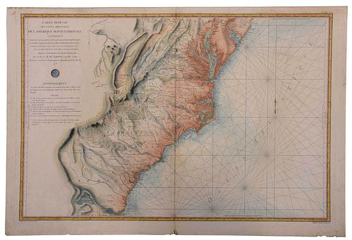 SARTINE - MAP OF THE ATLANTIC COAST,