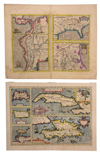 ORTELIUS AND HONDIUS TWO MAPS  3790df